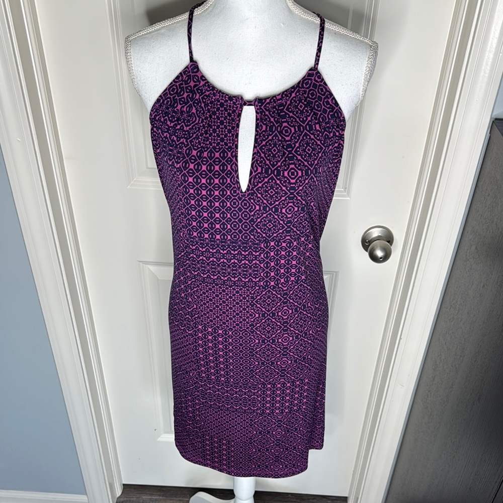 Banana Republic Purple Patterned Sleeveless Dress size medium